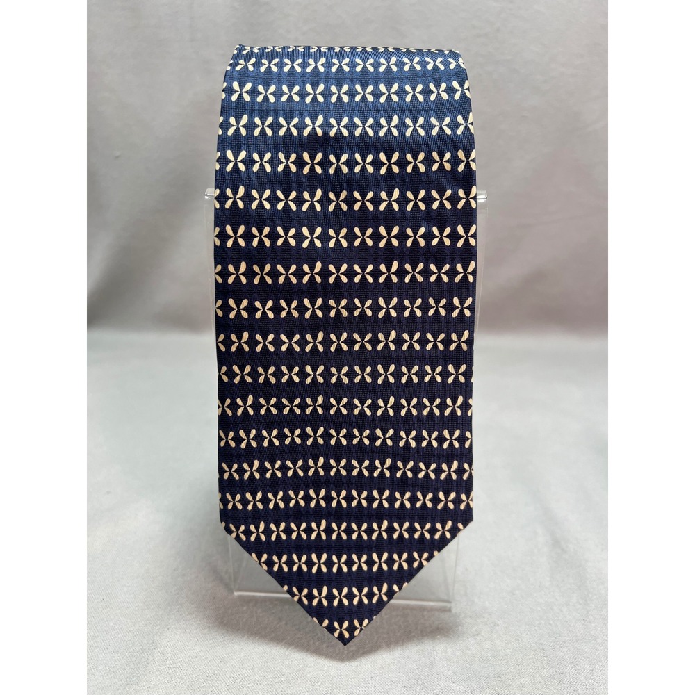 American Eagle Outfitters Necktie 90s Vintage Navy Blue Silk Neat NOS 4x58.5